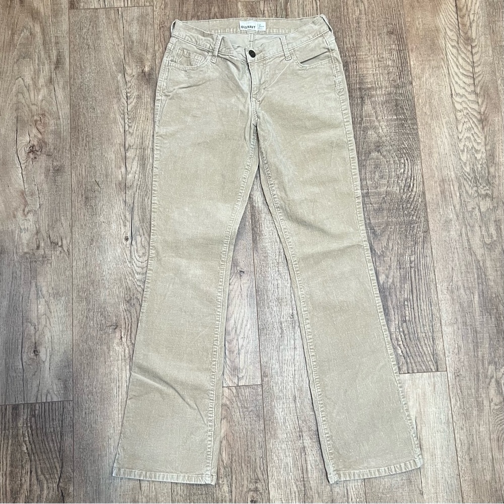 OLD NAVY | beige stretch corduroy boot cut pants